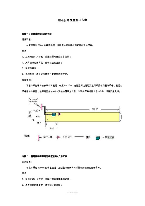 隧道信号覆盖解决方案