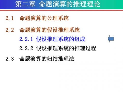 离散数学第二章  命题演算的推理理论-假设推理系统