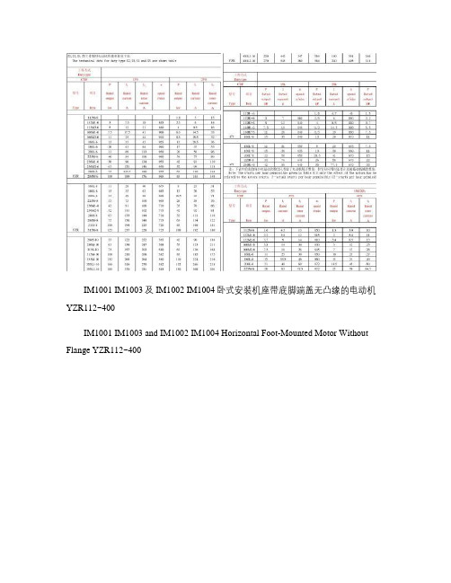 YZ、YZR-起重电机选型参数