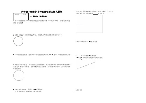 六年级下册数学-小升初圆专项试题-s1-人教版