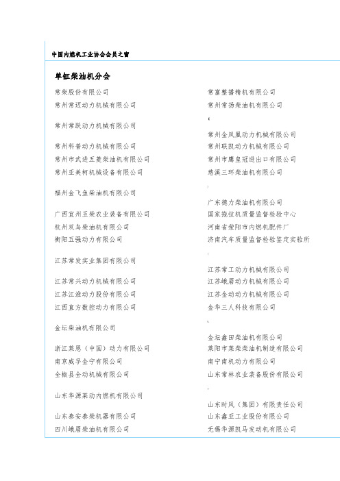 机械行业公司名单