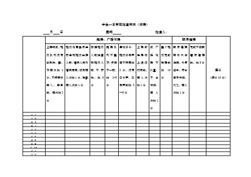 学生一日常规检查表