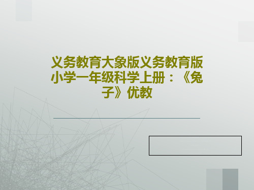 义务教育大象版义务教育版小学一年级科学上册：《兔子》优教15页PPT