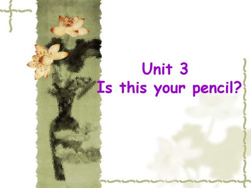 七年级上 人教版新版 unit3 is this your pencil.ppt