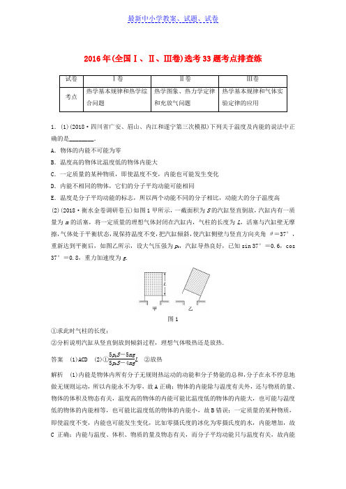 全国通用版高考物理总复习优编增分练：鸭题考点排查练5