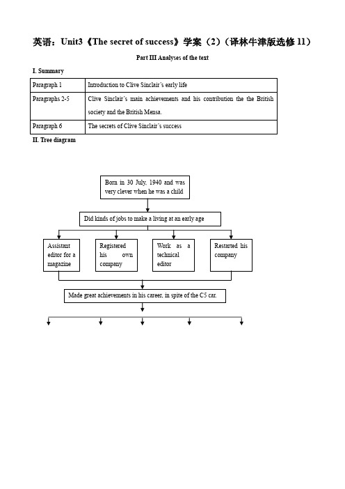 英语：unit3《the secret of success》学案(2)(译林牛津版选修11).doc