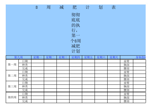 2014郑多燕8周减肥计划表