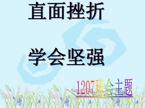 心理健康主题班会——如何面对挫折