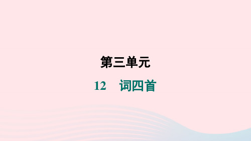 河南专版2024春九年级语文下册第三单元12词四首作业课件新人教版