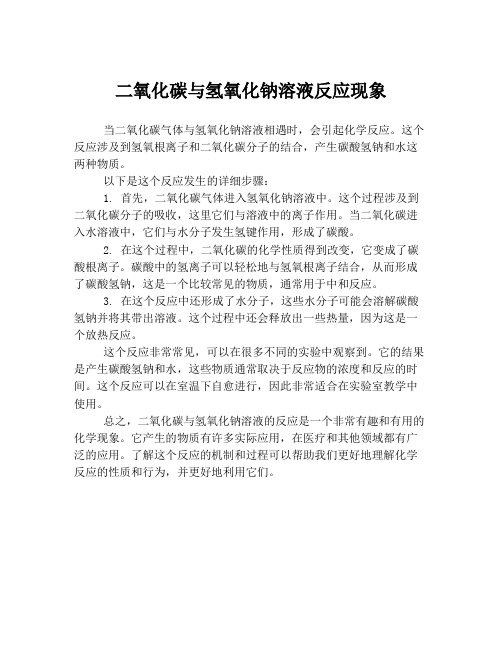 二氧化碳与氢氧化钠溶液反应现象