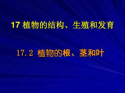 普通生物学172植物的结构、生殖和发育植物的根、茎和叶
