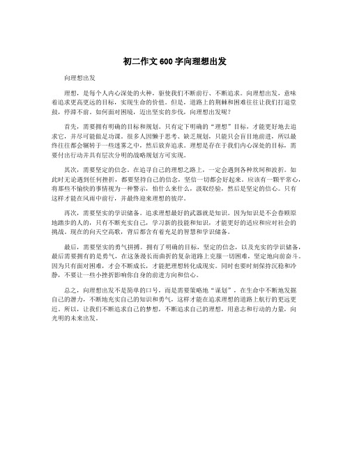 初二作文600字向理想出发