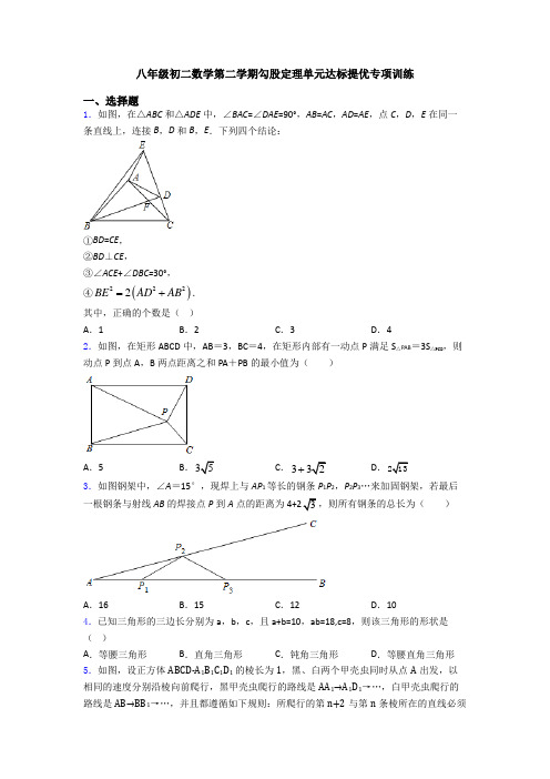 八年级初二数学第二学期勾股定理单元达标提优专项训练