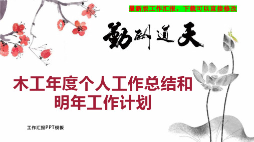 木工年度个人工作总结和明年工作计划PPT模板下载