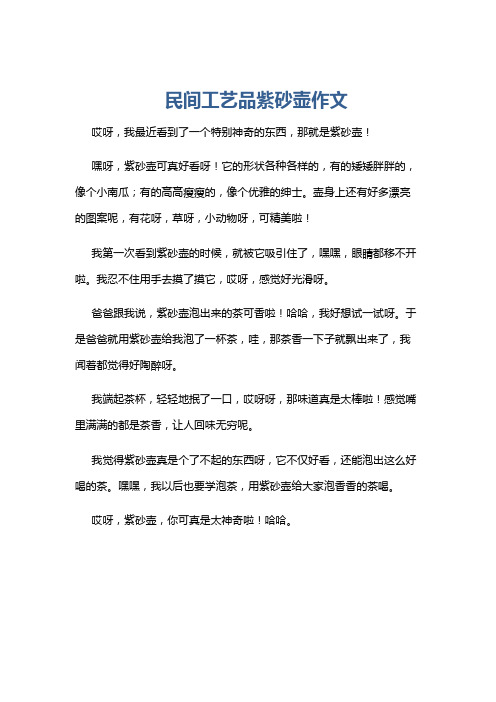 民间工艺品紫砂壶作文