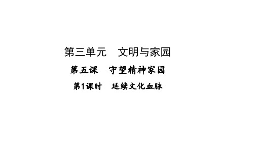 人教版道德与法治九年级上册5.1 延续文化血脉课件(共32张PPT)