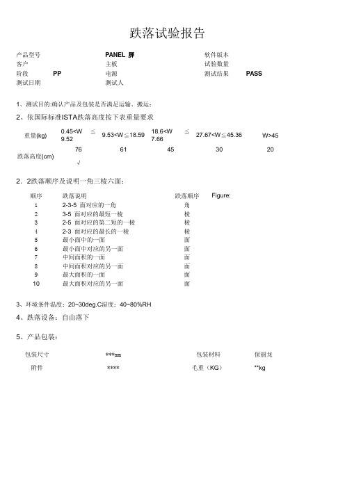 显示器跌落测试报告