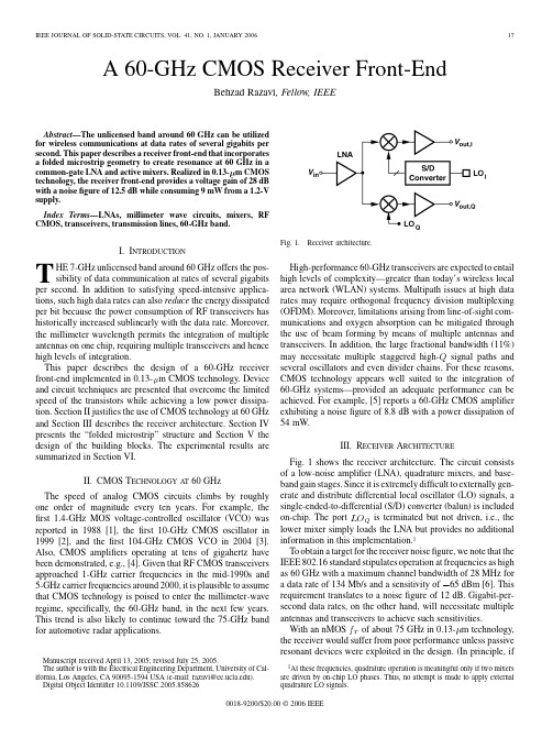 GOOD_Paper_A 60-GHz CMOS Receiver Front-End_Razavi