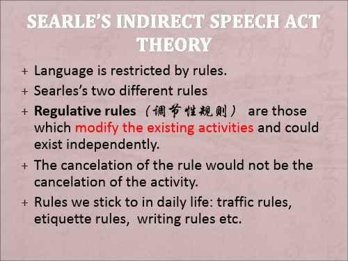 Searle’s Indirect Speech Act Theory