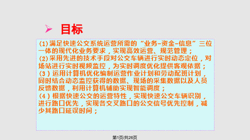 快速公交BRT智能交通系统框架与技术标准PPT课件