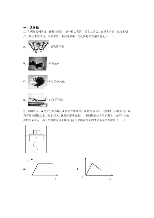 (压轴题)初中物理八年级下册第十章《浮力》检测卷(含答案解析)