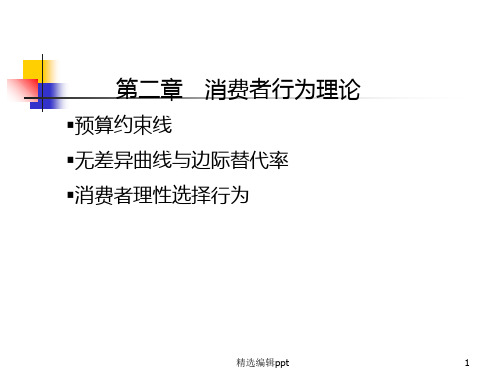 微观经济学2章消费者行为理论-学ppt课件