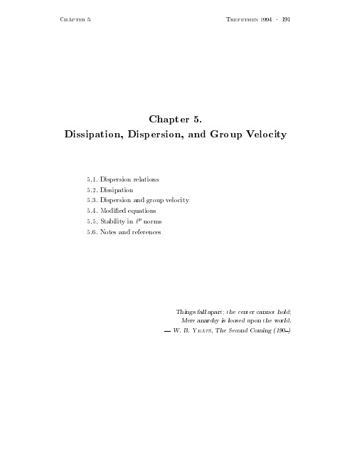 微分方程的有限差分和谱方法-ch5Dissipation, dispersion, and group velocity