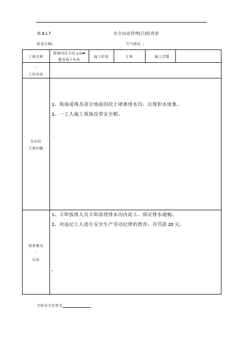 安全动态管理(日)检查表(1)