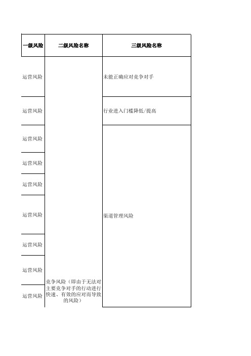 风险管理清单--运营风险