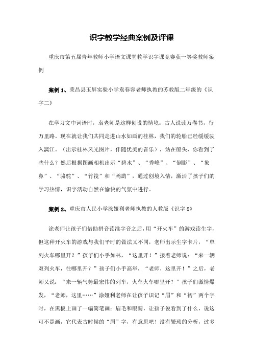 识字教学经典案例