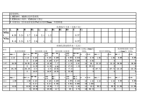 化粪池计算书第一种表格