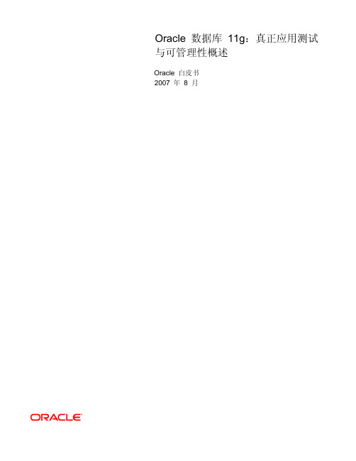Oracle 数据库 11g ：真正应用测试与可管理性概述