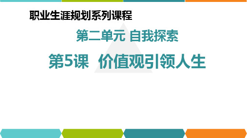 第5课 价值观引领人生 课件 高中职业生涯规划