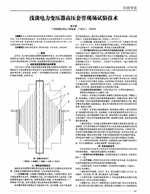 浅谈电力变压器高压套管现场试验技术