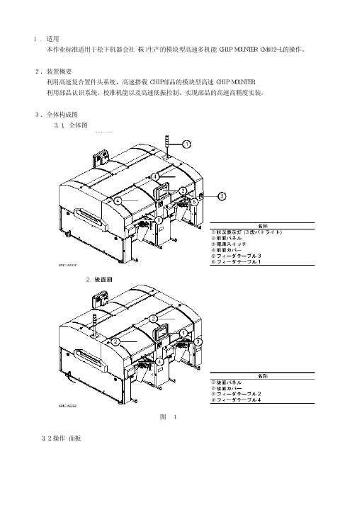 SMT松下贴片机CM402操作机台说明书介绍