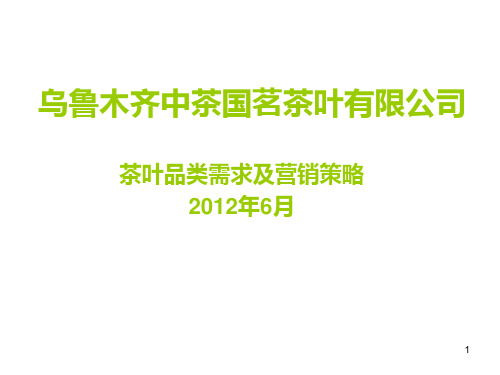 茶叶需求分析及营销策略PPT课件