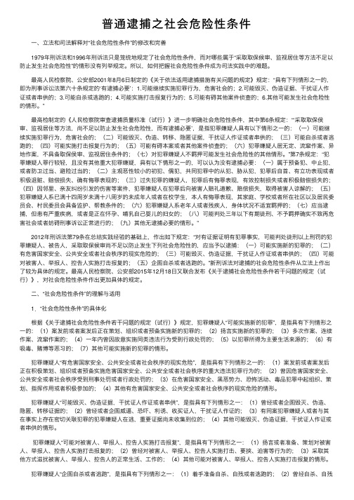 普通逮捕之社会危险性条件