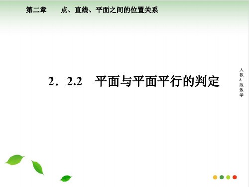 人教新课标A版高中数学必修二 可编辑课件 第二章 点、直线、平面之间的位置关系 222 平面与平面平行的判定