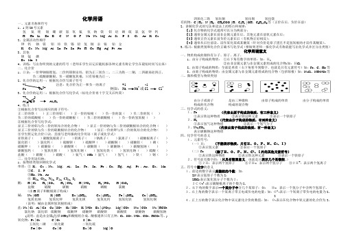 化学用语知识归纳