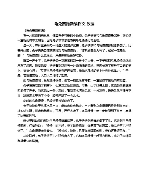 龟兔赛跑新编作文 改编