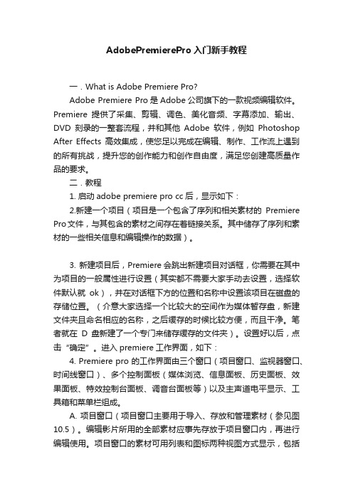 AdobePremierePro入门新手教程