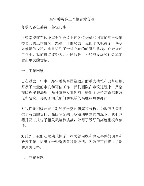 经审委员会工作报告发言稿