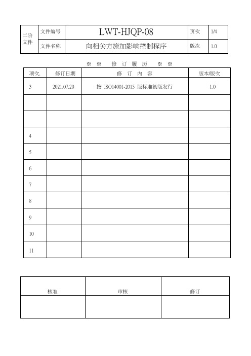 LWT-HJQP-08向相关方施加影响控制程序