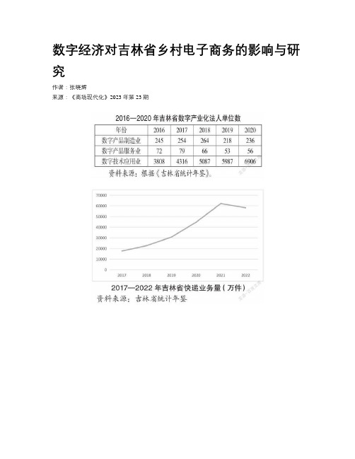 数字经济对吉林省乡村电子商务的影响与研究