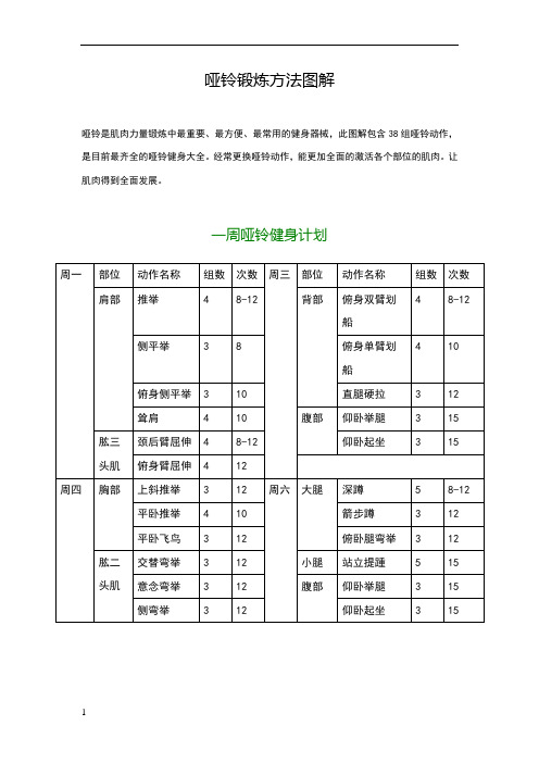 哑铃锻炼方法图解