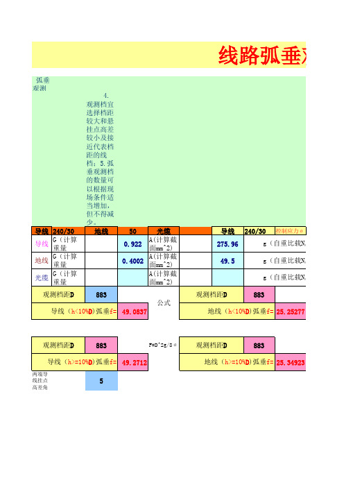 弧垂计算与观测程序