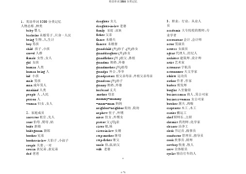 英语单词3500分类记忆