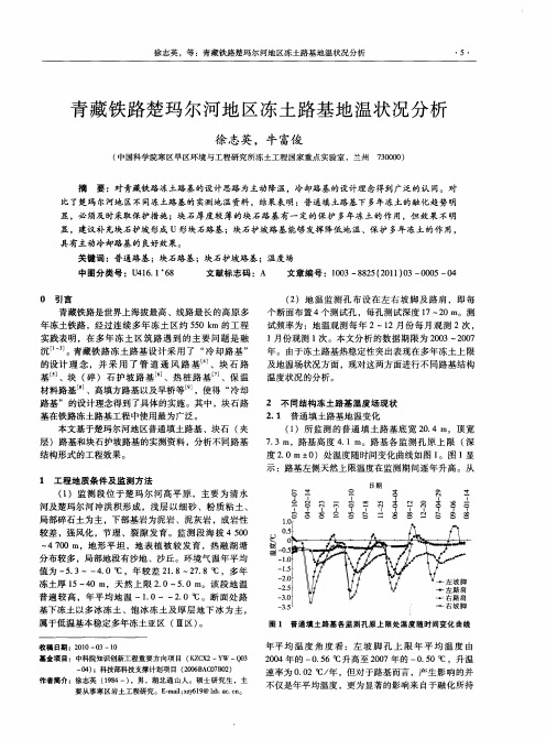 青藏铁路楚玛尔河地区冻土路基地温状况分析