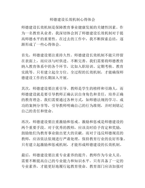 师德建设长效机制心得体会