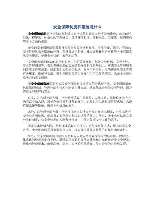 安全保障制度和措施是什么